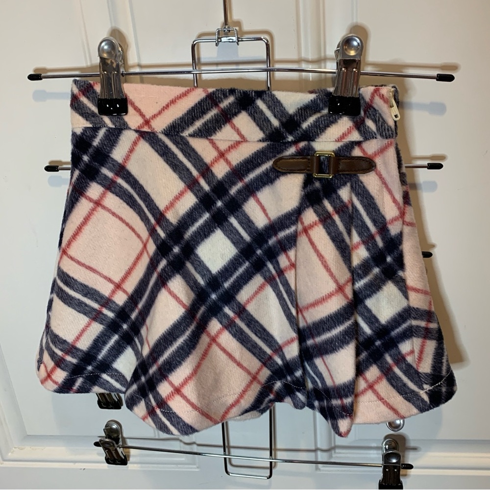 NWT Janie and Jack Pink Plaid Pleated Skirt Buckle Detail 3 Retail $52.00